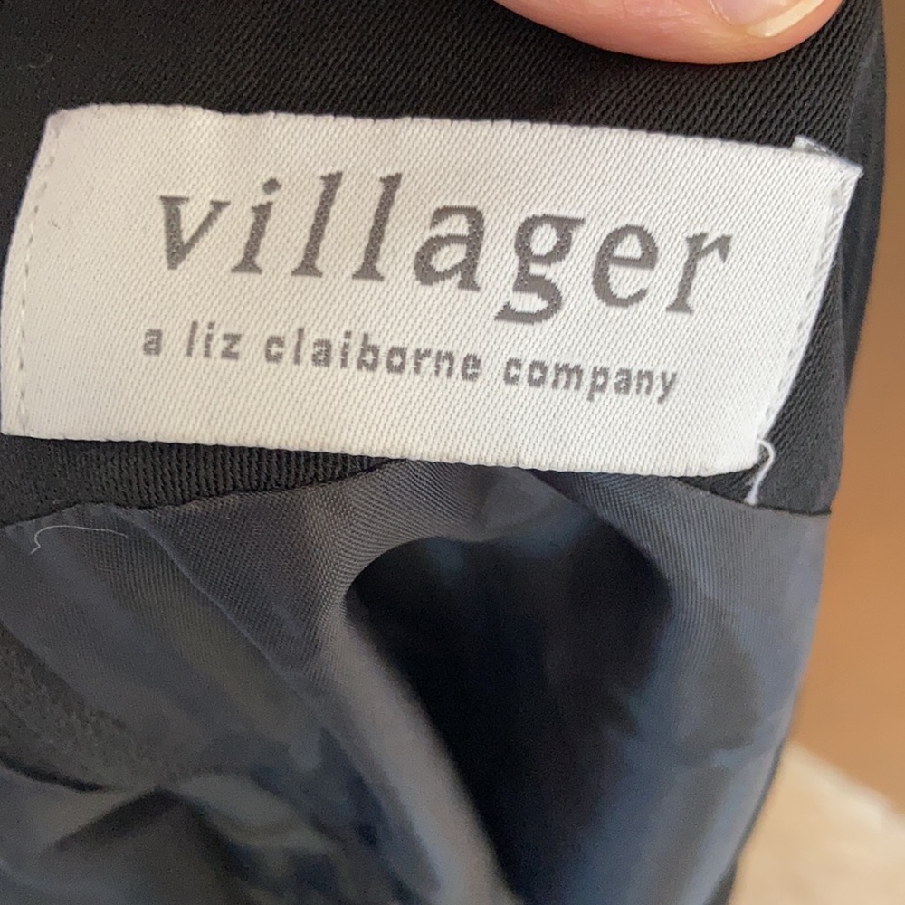 Vintage black office lined skirt w pockets - Picture 11 of 15